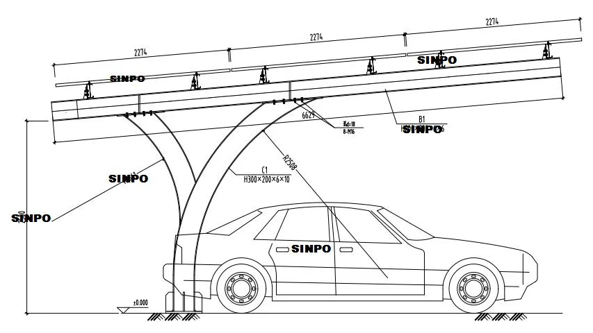 Solar Carport Mounting Structure Support Aluminium Solar Panel Car Parking System