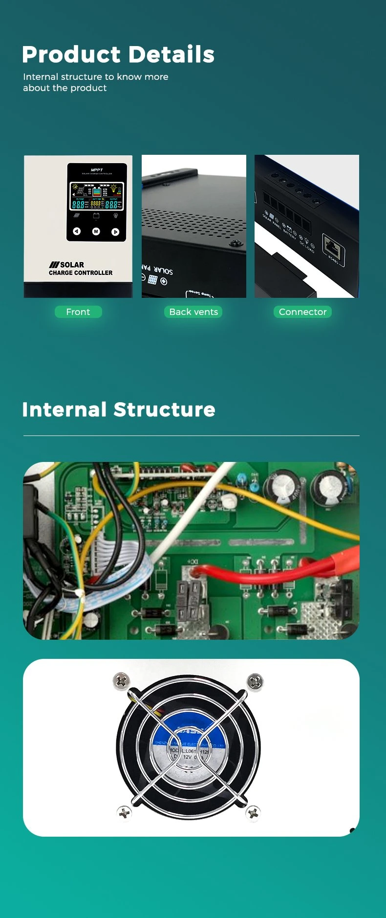 Solar charger controller 12/24 volt 10a new high voltage mppt controller Customized energy home system support Bluetooth connection and wifi communication