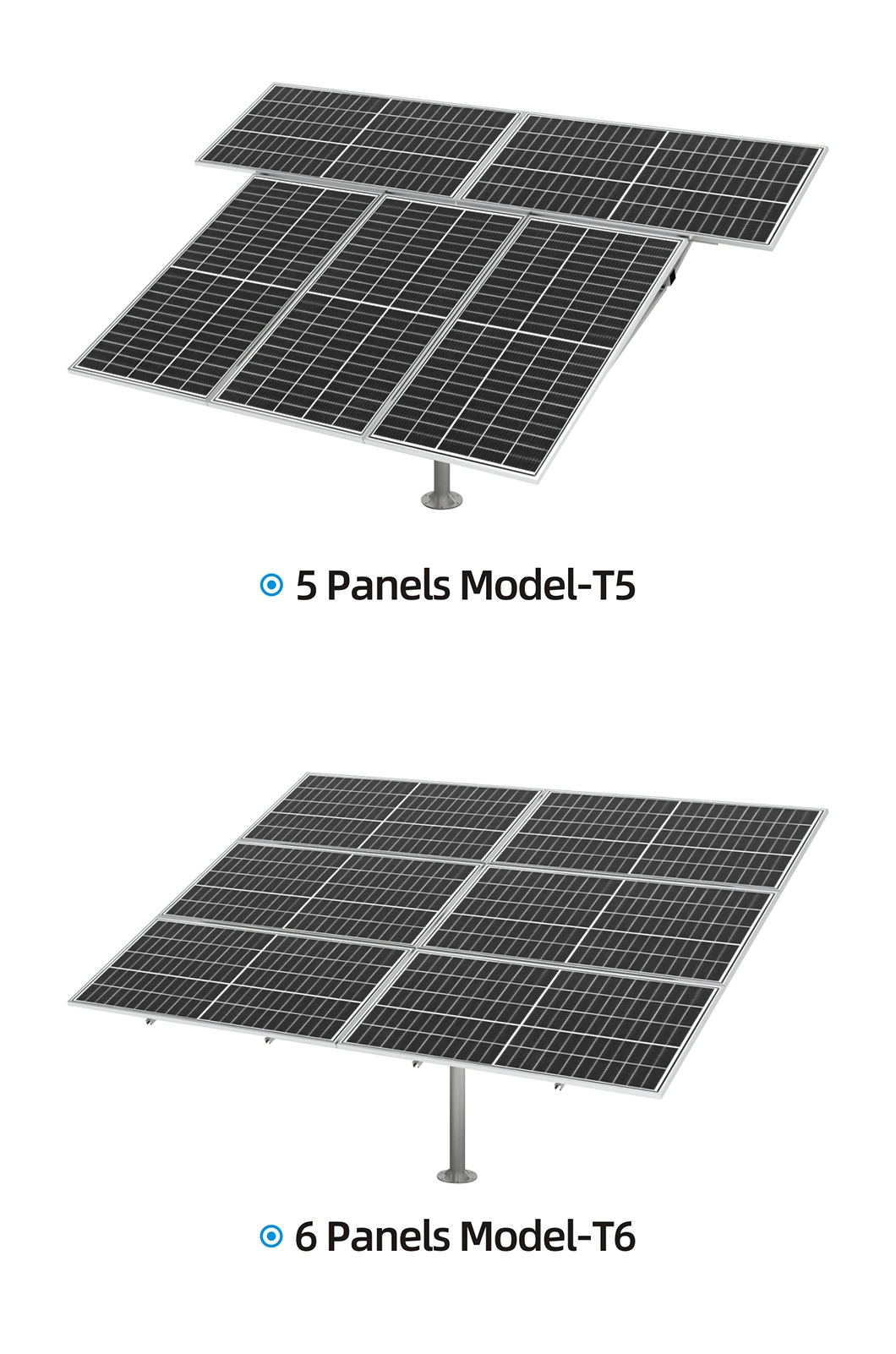 Dual Axis Solar PV Tracking System 2200W on Grid Power Clean Energy Solar Power Generation Support Bracket Pssz-T5